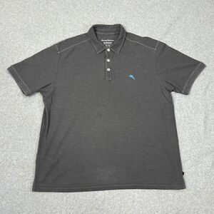 Tommy Bahama Island Zone Mens Polo Shirt Size XL Grey Short Sleeve Performance